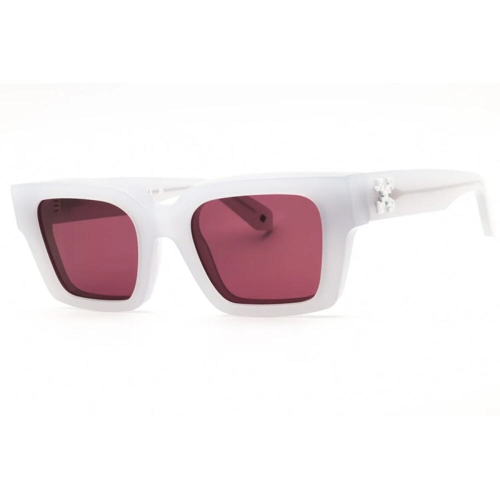 Off White Sunglasses Virgil OERI008 0928 Gray Square Frame Burgandy Lens 53mm